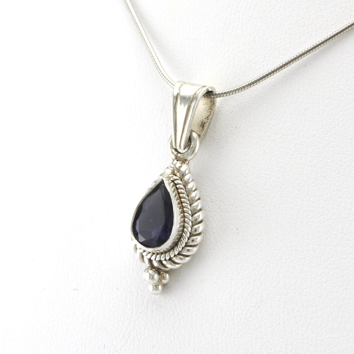 Sterling Silver Iolite Teardrop Pendant