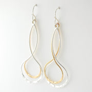 Side View Silver Gold Fill Double Drop Earrings